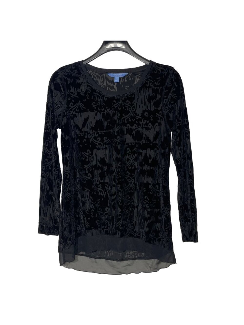 Simply Vera Wang Velvet Burnout Semi Sheer Top Sz MED PET Whimsigoth Witchy